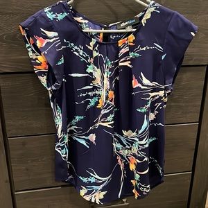 Alice blue pleated front blouse